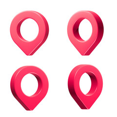 Fototapete - pin location maps 3d icon symbol rendering red color