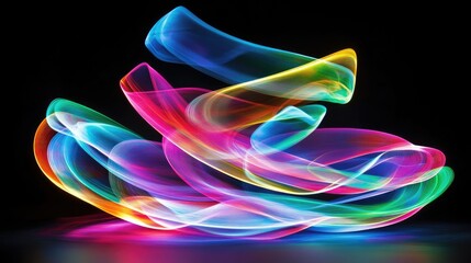 Poster - Abstract concept of professional communication with futuristic light trails.