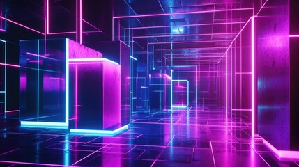 Poster - AI-powered network infrastructure with glowing nodes and machine learning elements.