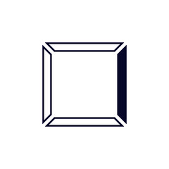 Poster - Minimalist geometric square design with bold dark lines on the sides, creating a unique effect.