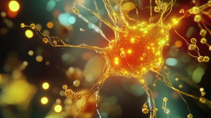 Poster - AI-powered network infrastructure with glowing nodes and machine learning elements.