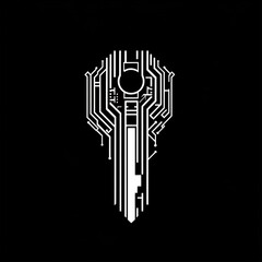 A key. Cybersecurity concept.