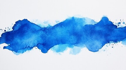 Aufkleber - A captivating swirl of rich blue watercolor stretches across a canvas, radiating calm and inspiration