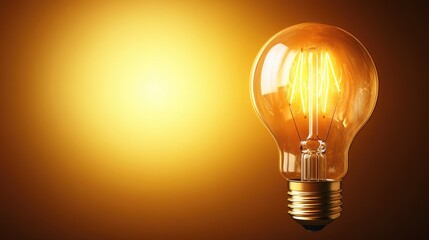 Poster - A glowing incandescent light bulb symbolizing energy and innovation.