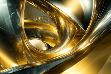 Poster - Abstract Spiral Tunnel with Smooth Curves and Minimalist Monochrome Visual Effect, Generative AI
