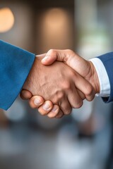 Poster - A Business Partnership Handshake symbolizes a vital agreement among parties in collaboration, highlighting communication, trust, and mutual respect to achieve shared goals and success