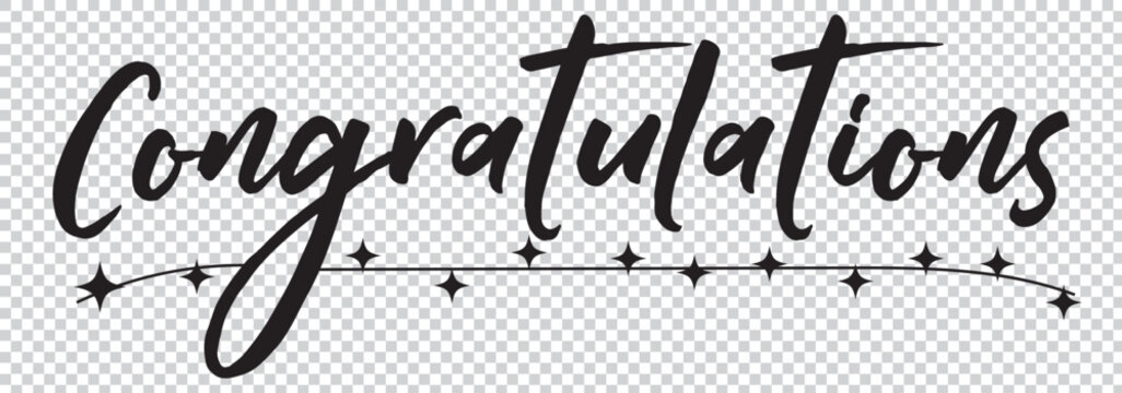 Congratulations. Wavy elegant calligraphy spelling for decoration on holidays. 1176