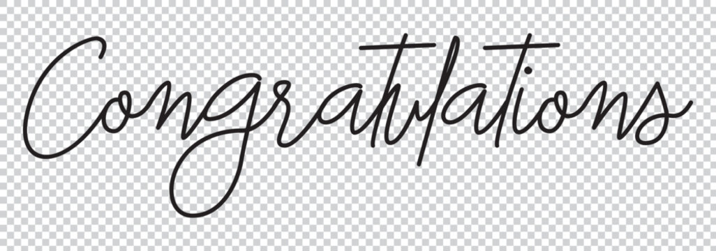 Congratulations. Wavy elegant calligraphy spelling for decoration on holidays. 1176