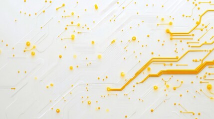 Poster - Futuristic design showcase digital space visual art clean environment aerial view white background with yellow abec