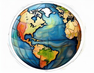 background globe isolated on white