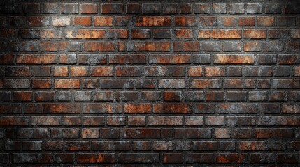 Poster - Close-up of a brick wall under construction with mortar being applied.