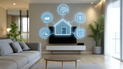 Poster - Connected smart devices forming an intelligent home automation network.