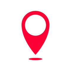 Poster - Red pin icon highlighting location and navigation. commonly used in map and geographic apps.