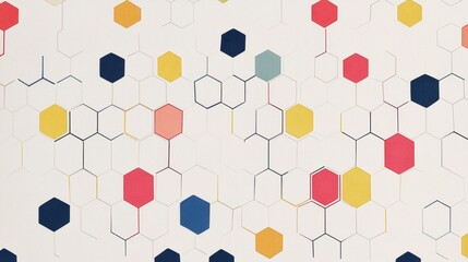 Poster - Creating a hexagonal pattern of interconnected shapes graphic design studio visual art digital realm aesthetic viewpoint geometric exploration