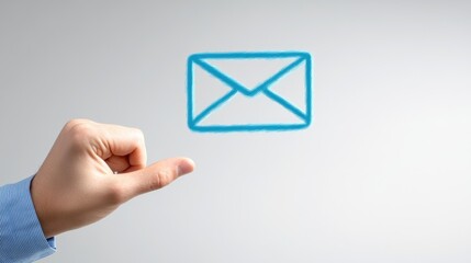 Poster - Digital mail icon hovering above a futuristic touch screen.