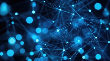 Poster - Digital network of interconnected nodes glowing against a dark background, symbolizing global connectivity.