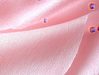 Poster - Delicate pink fabric texture with soft folds and subtle shimmer creates a romantic and elegant background perfect for design