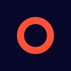Poster - A bold red circle centered on a dark blue square, showing minimalist and modern artistic style.