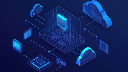 Poster - Graphical representation of high-speed G internet networks and cloud computing.