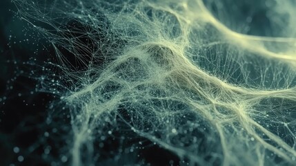 Poster - Holographic D network structure displaying global connectivity in a digital world.