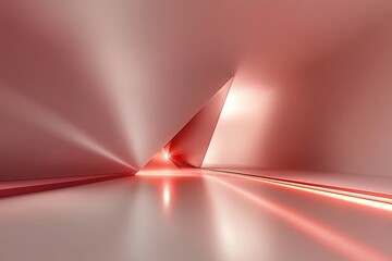 Poster - Abstract Minimalist Interior with Soft Pink Light and Geometric Forms