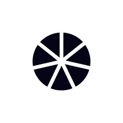 Poster - A central black circle with six evenly spaced triangles extending outward in a symmetrical design.