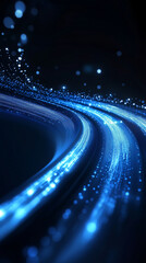 Fototapete - Blue binary data cyberspace background
