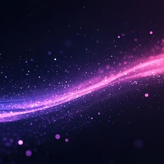 Poster - Ethereal cosmic wave of glowing particles in a dark space abstract illustration of digital art