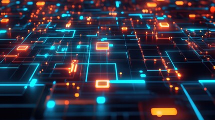 Poster - Wireless networking technology visualizing futuristic D data transfers.