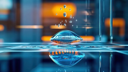 Poster - Fluid dynamics experiment laboratory scientific photography high-tech environment close-up view innovative concepts
