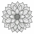 © ShombhuNath-Graphic - Easy and Simple mandala with triangles,abstract floral elements, meditative flower motif and Vintage monochrome element for coloring pages and design.
