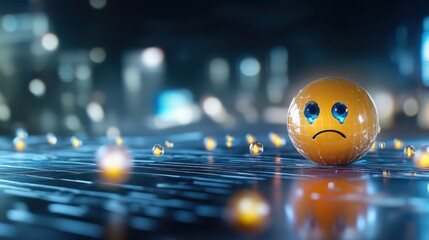 Aufkleber - emotional reflection digital realm graphic art futuristic environment close-up view sadness represen