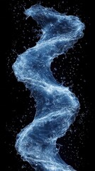 Poster - Dynamic water spiral against dark backdrop showcasing fluid motion and purity for nature and science themes