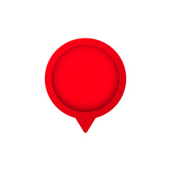 Poster - Circular red marker with pointed tip, ideal for maps and navigation purposes in various applications.