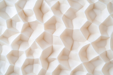 Poster - Textured wall surface featuring a geometric pattern in soft neutral tones