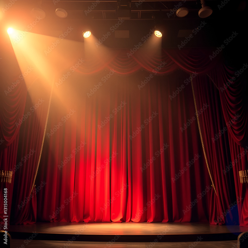 Vaudeville Theater Setting, A retro vaudeville theater stage with ...