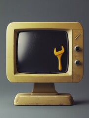 Leinwandbilder - Monitor icon with repair tools signifies computer maintenance and support services offered in clean, modern spaces