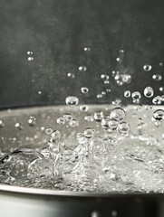 Poster - Captivating close up of water droplets in motion against a dark background showcasing liquid dynamics and water purity