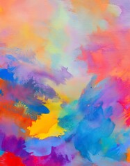 Poster - vivid brushstrokes blending warm colors, generating dynamic sunset inspired visual composition