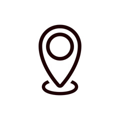 Poster - Simple black map pin symbol used for marking locations or points on maps or digital applications.