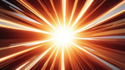 Wall Mural - A Radiant Burst Of Light, A Journey Into The Heart Of A Fiery Sun, With Dynamic Radiating Lines And Intense Orange Hues