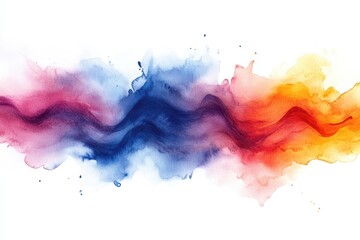 Poster - Colorful abstract watercolor waves blend vibrantly in a dynamic display of artistic expression and creativity