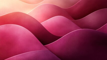 Poster - a vibrant abstract portrayal of soft, flowing waves in shades of pink, creating a soothing and artis