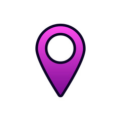 Poster - A bright pink location pin symbol featuring a clean, minimalistic design, commonly used as an icon.