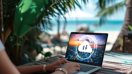Poster - cloud computing software for brisk remote work and personal data storage