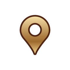 Poster - Brown location pin icon with gradient design for use in maps or navigation apps. simple and clear.