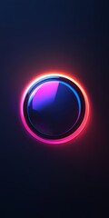 Poster - Modern Circular Button with Neon Glow on Dark Background