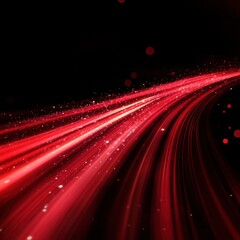 Poster - Dynamic red light trails on black background creating a sense of speed energy and futuristic design perfect for modern concepts