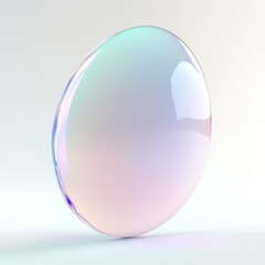 Poster - Iridescent sphere with a pearlescent sheen on a smooth surface creating a sense of ethereal beauty