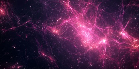 A space background with pink stars and a purple galaxy. The stars are scattered throughout the background, creating a sense of depth and movement. The pink color of the stars